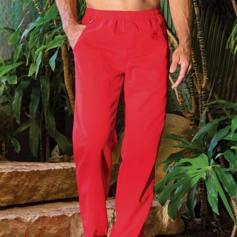 NWT Crazy Shirts Hawaii Candy Apple Red-Dyed Twill Pants Drawstring Pocket